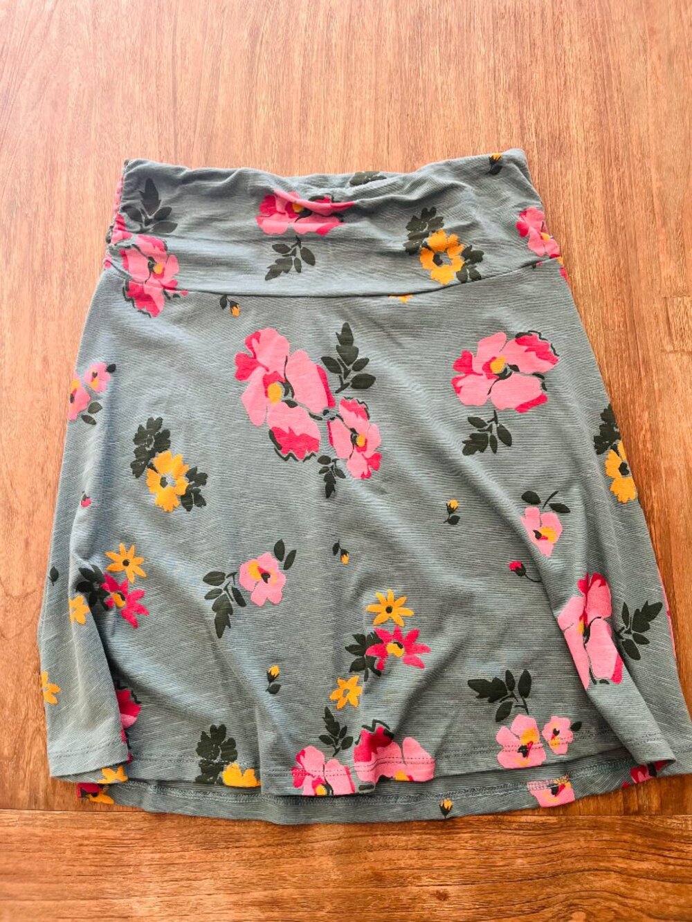 🌸✨ Toad & Co Chaka Skirt | Green + Pink Floral | Size Xtra Small | A-Line